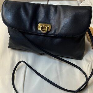 Bechamel  Clutch.& Shoulder &  Crossbody Black  Leather gold tone hardware